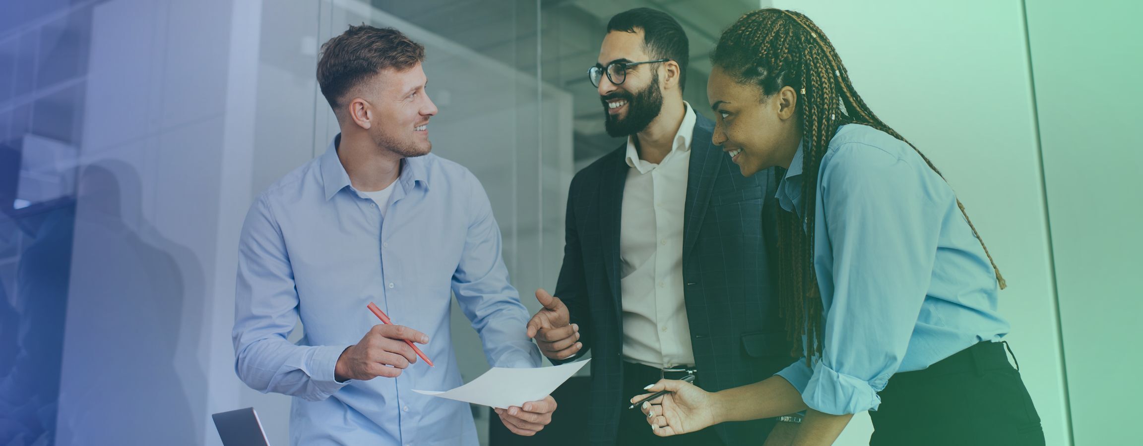 Employees in conversation